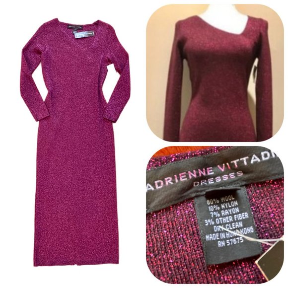 Adrienne Vittadini Dresses & Skirts - NWT Adrienne Vittadini Wool knit Asymmetric Metallic Shimmer Maxi Dress